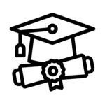 Icono de birrete para fotografías de graduación universitaria